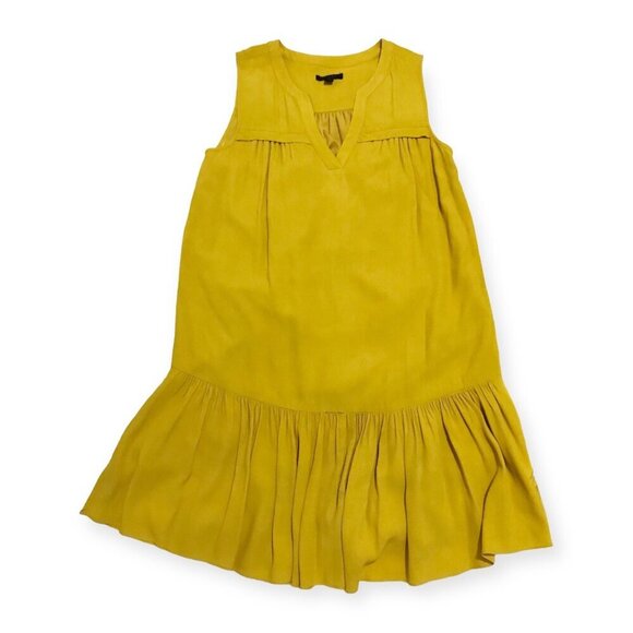 J. Crew Yellow Ruffle-hem sleeveless shift dress  size XS - Picture 5 of 12